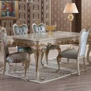 European style 6 seats dining table set