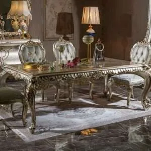 European style distressed craftsmanship 6-seater dining table
