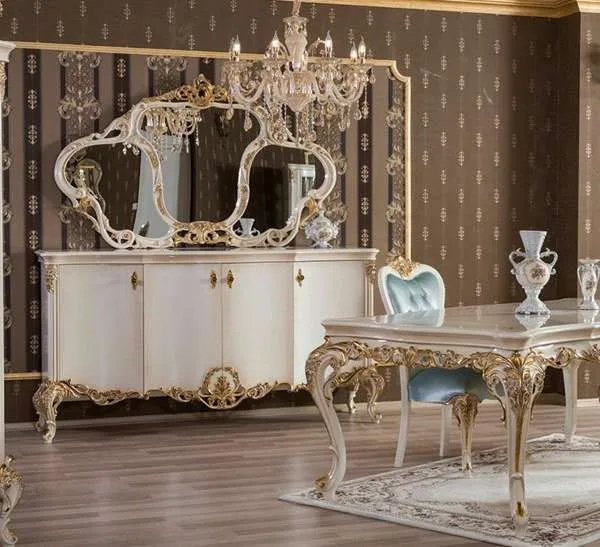 European style white console table - Image 2