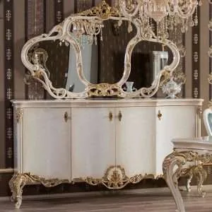 European style white console table