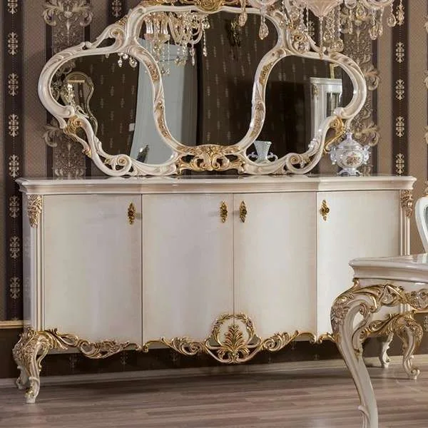European style white console table - Image 4