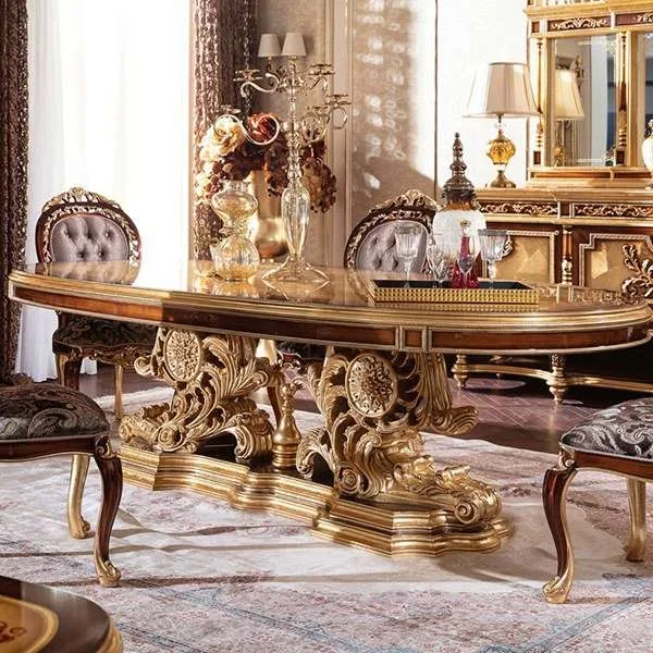 Luxurious European Oval Dining Table