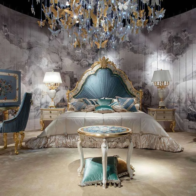 2021 New Modern Carved italy Luxury Princess European Bed