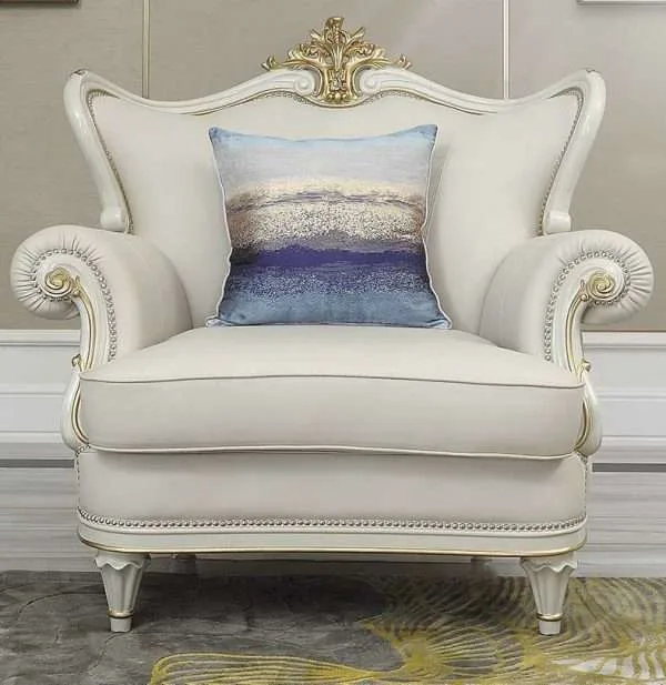 Luxury white classic sofa set - Image 2