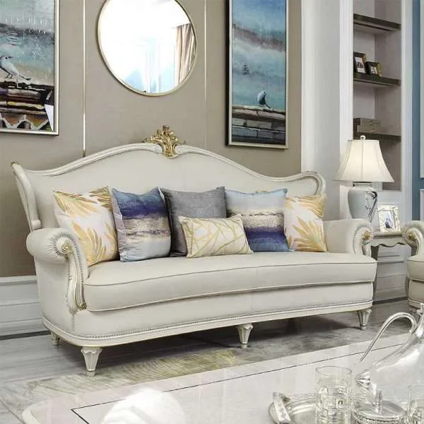 Luxury white classic sofa set