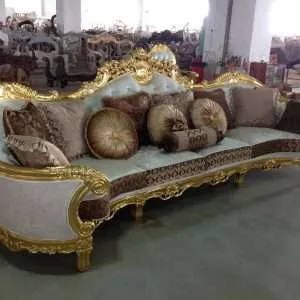 Luxury golden five seater sofa