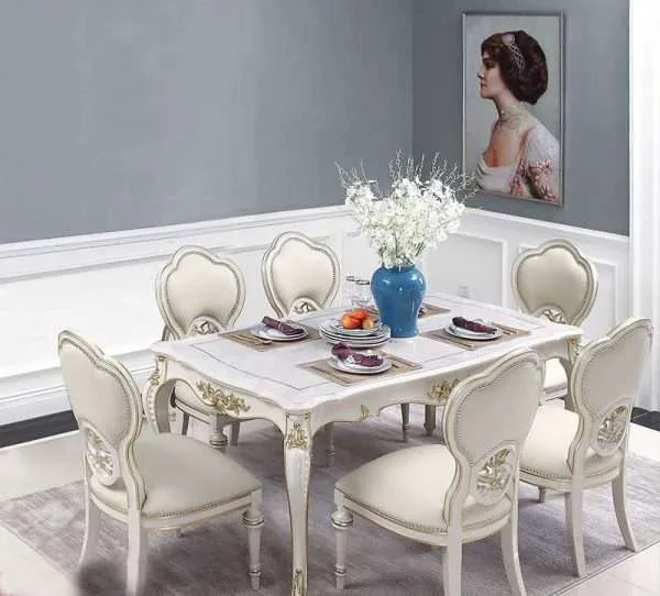 Luxury classic style dining table and chairs