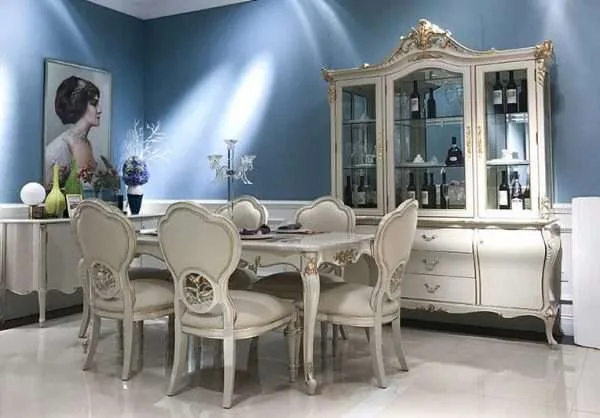 Luxury classic style dining table and chairs