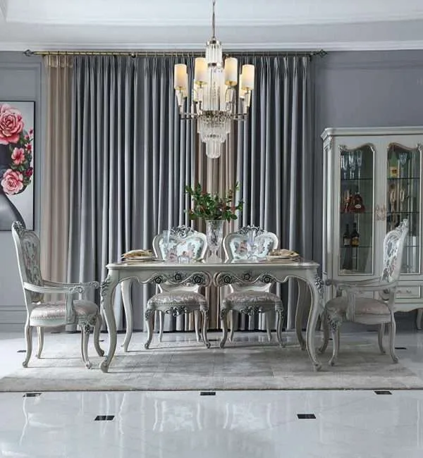 Luxury French villa dining table and chair