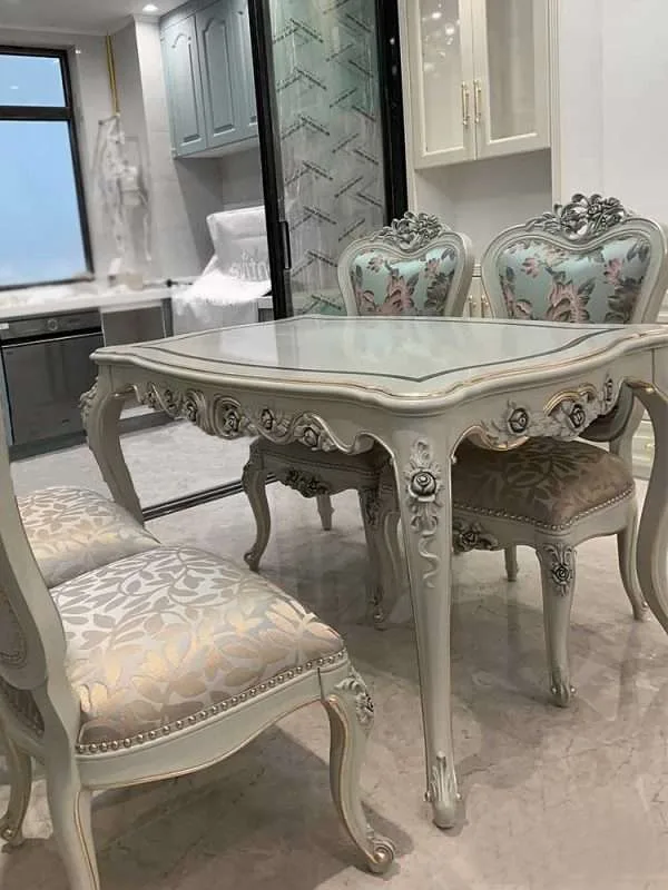 Luxury French villa dining table and chair