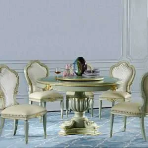 Luxury Round Wooden Dining Room Set