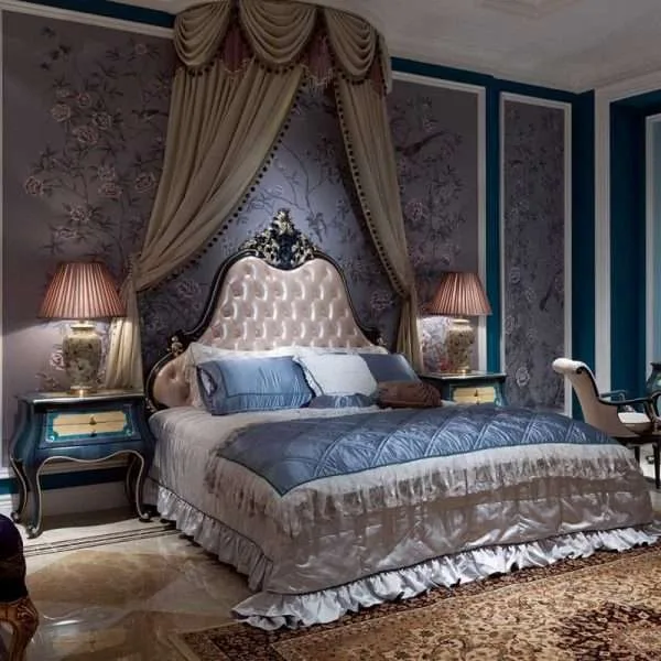 Luxury blue bedroom set king