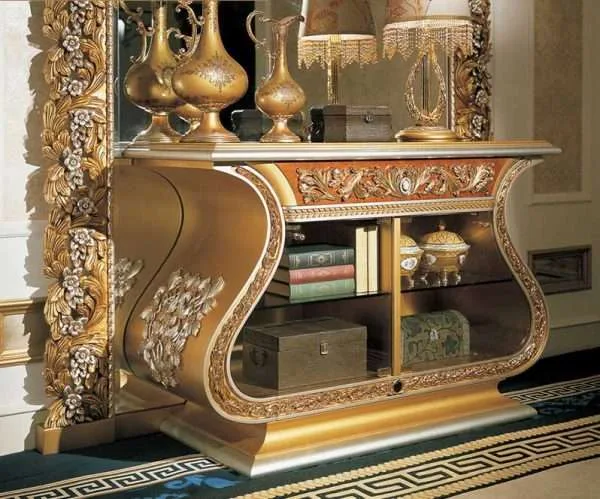 Luxury golden showcase cabinet