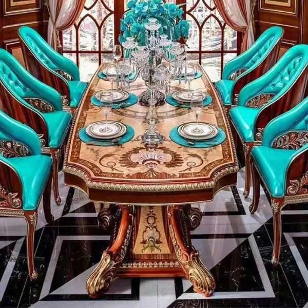 Luxury antique dining table and chairs