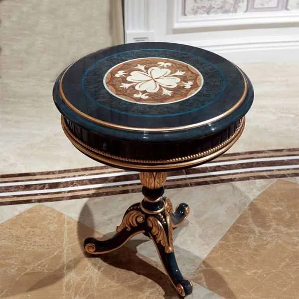 Luxury round navy side table