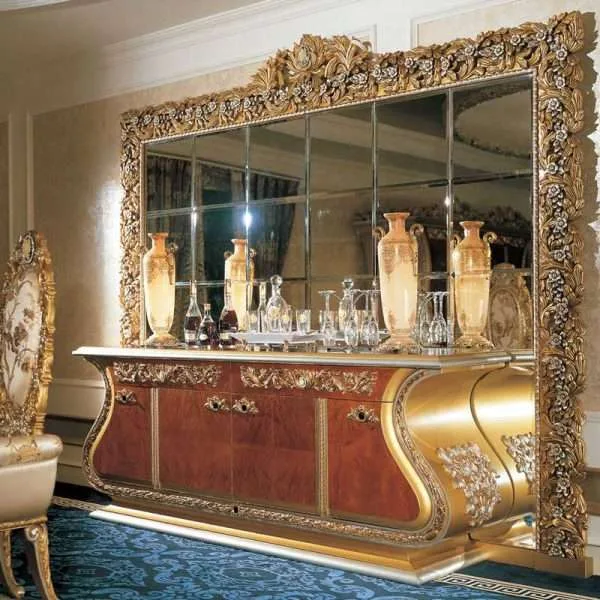 Luxury dining room sideboard with mirror