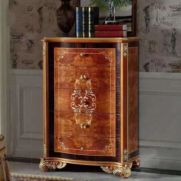 Luxury 5 drawer antique Bedroom cabinet