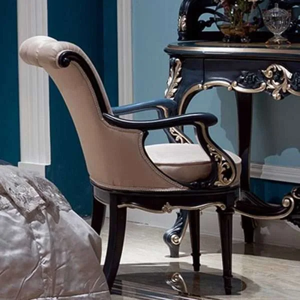 Luxury navy blue dressing chair