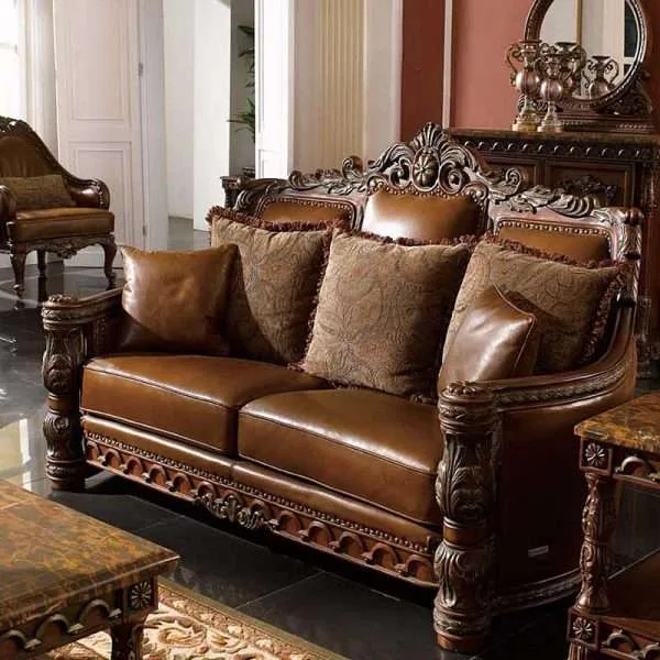 Luxury three seater brown leather sofa - Image 5