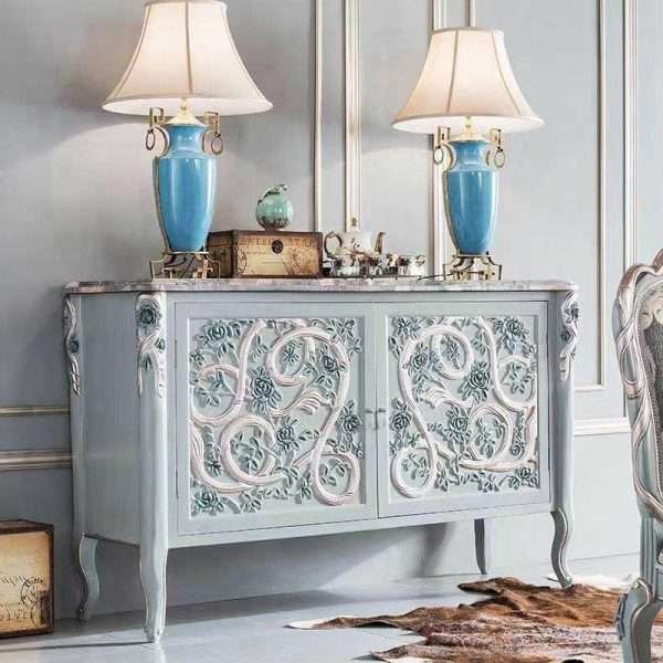 Luxury grey console table cabinet