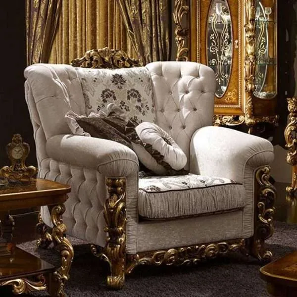 OE-FASHION Luxury antique sofa set one seater