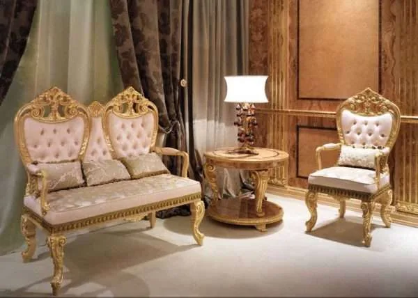 Luxury golden sofa chairs