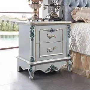 Home 24 Luxury classic grey nightstand