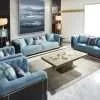 Luxury modern blue chesterfield couch