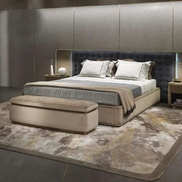 Luxury Italian Big Headboard Bed