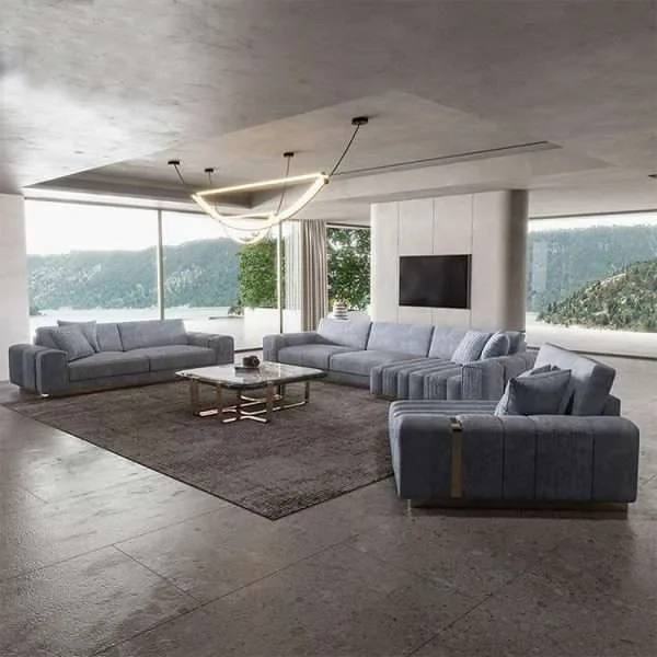 Gray sofa set furniture luxury sofa set