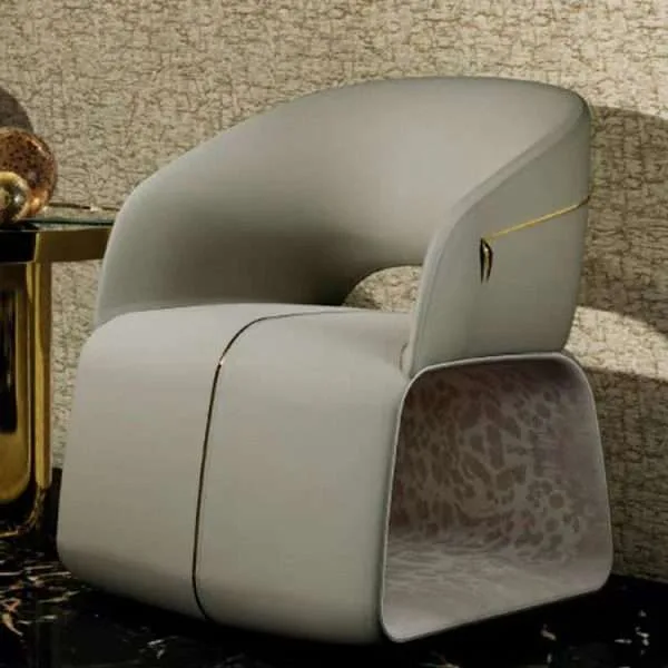 Luxury single armchair modern leather accent chairs