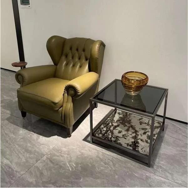 Luxury green genuine leather cigar chairs 5115
