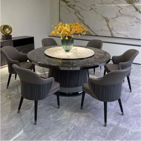 Luxury Italian Style grey dining table and chairs 5099