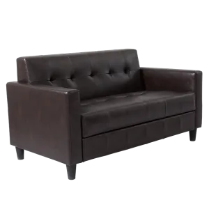 Luxury Tufted Brown PU Leather Sofa 5142