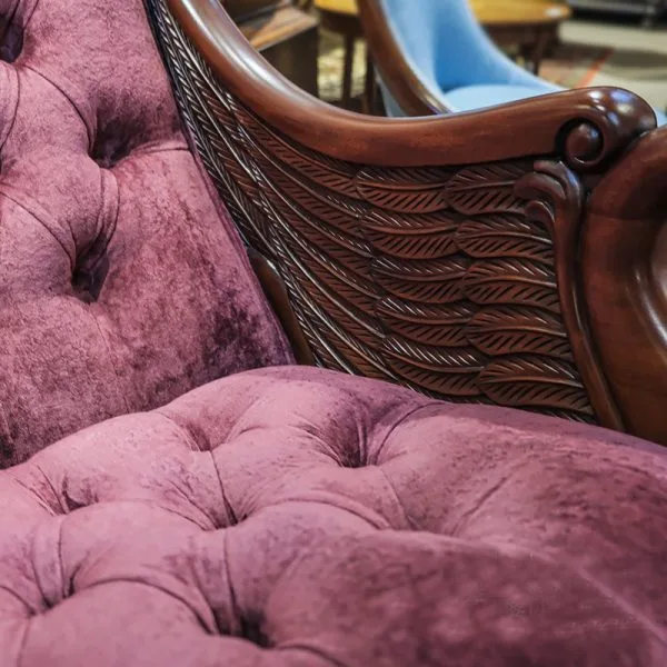French Vintage Style Brand New Mahogany Swan Rocking Chair - Image 4