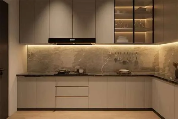 Luxurious kitchen design with under-cabinet