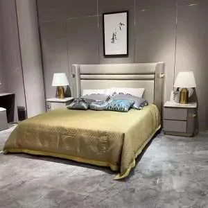 Luxury King Size Bed Frame with Nappa Leather