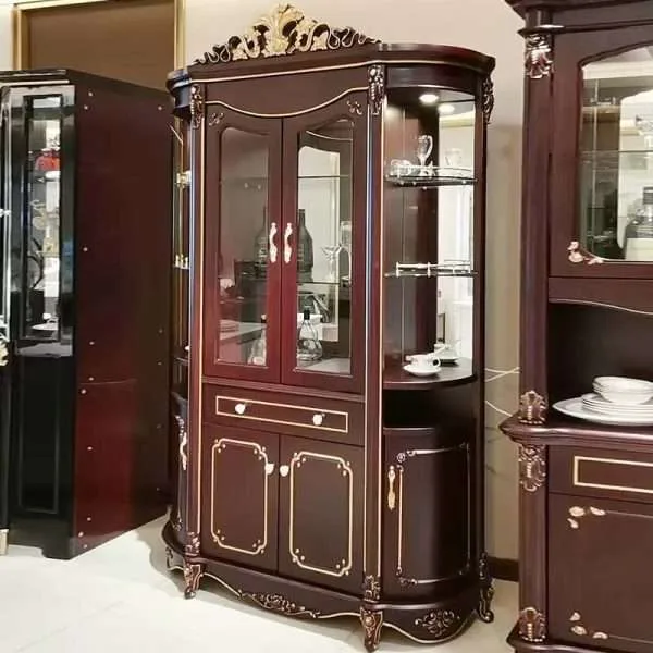 Luxury Tall Bar Cabinet Wood Oak