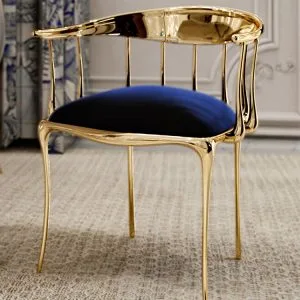 Italian light luxury art brass dining chair 2368