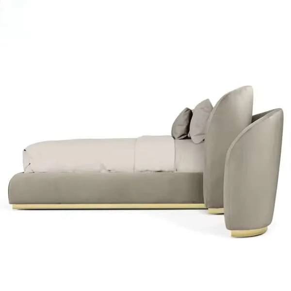 luxury wooden upholstered bed furniture - Image 5