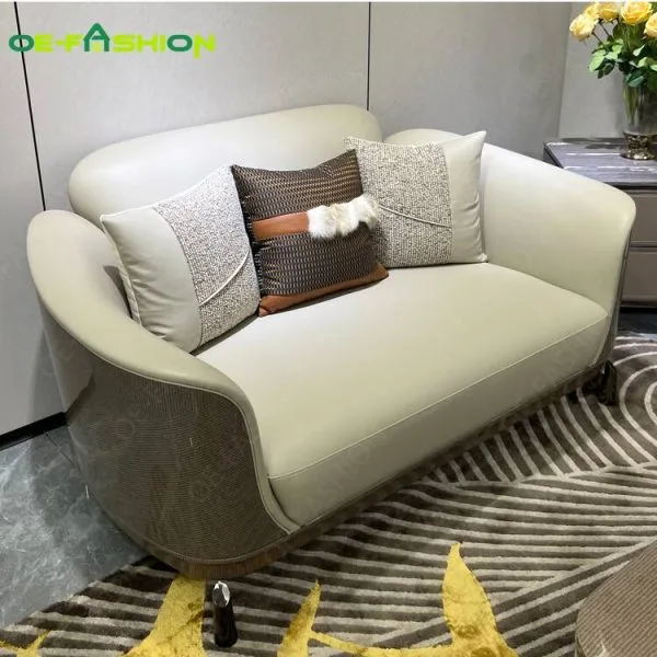 Luxury modern fabric sofa with chaise lounge