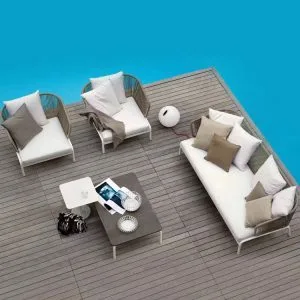 Luxury waterproof aluminum garden sofa chair